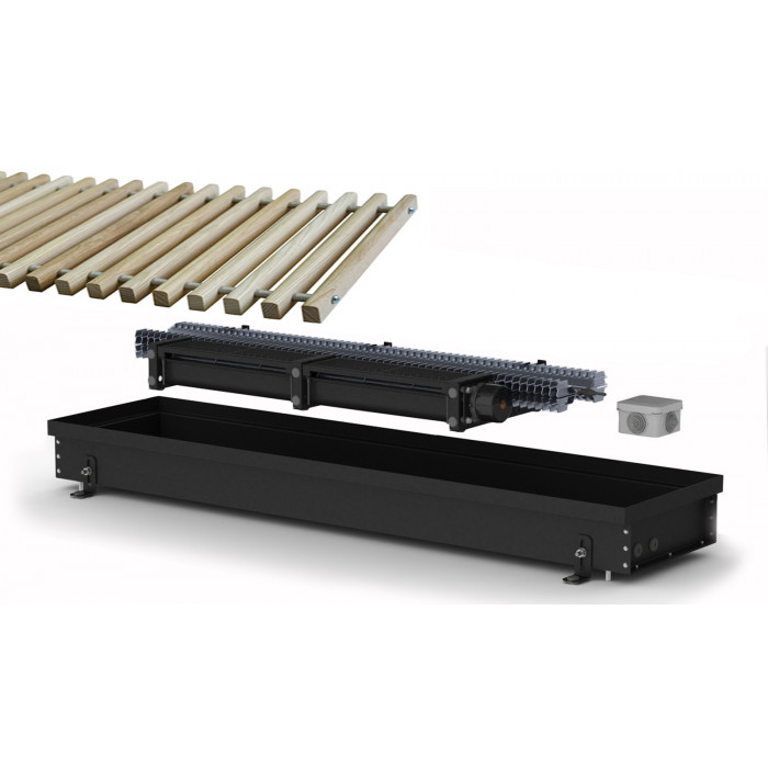 Внутрішньопідлоговий електричний конвектор Carrera CEV 90 Black 25х275 см WR