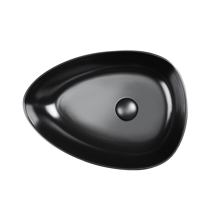 Раковина Qtap Leo 400x350x160 Matt black з донним клапаном QT1111A053MB