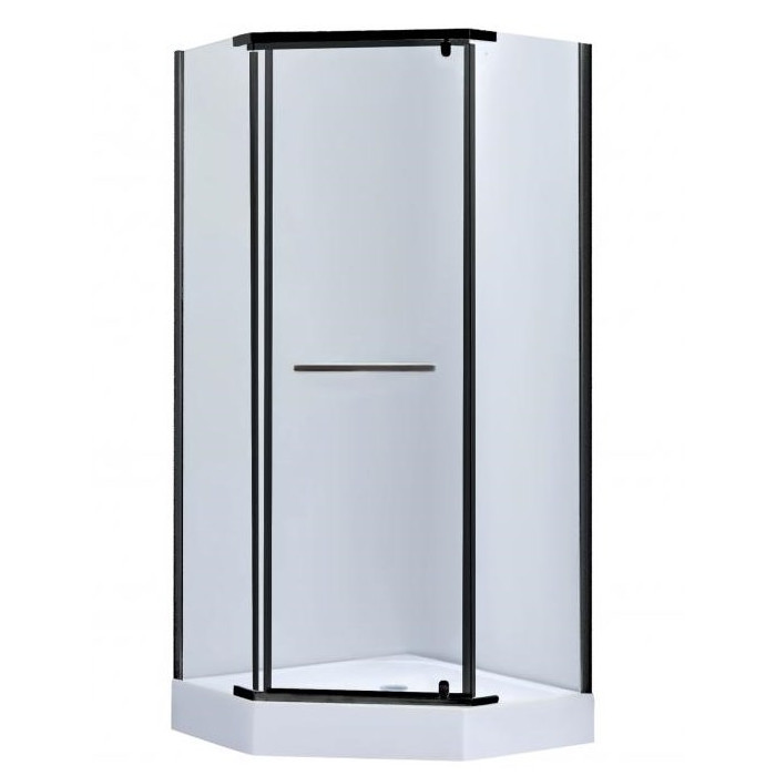 Душевая кабина Lidz Dozorca SC90x90.BLA.LOW.TR, стекло прозрачное 6 мм LDSC9090BLALOWTR