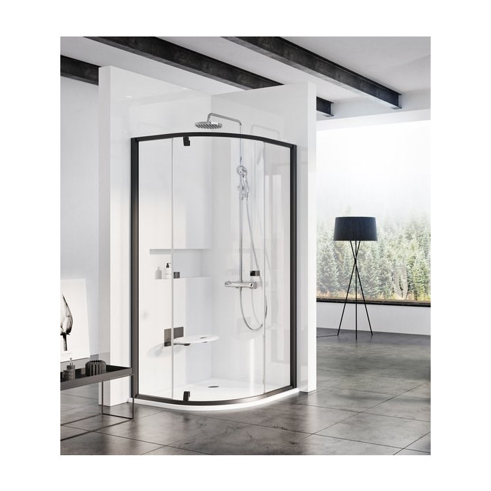 Душевой уголок Ravak Pivot PSKK3 80x80 см, черный профиль, прозрачное стекло 37644300Z1