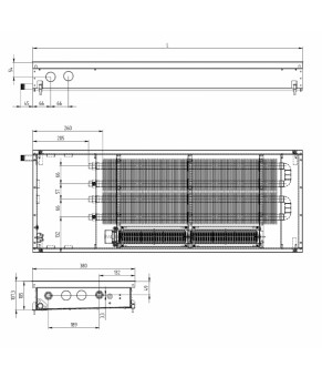Внутрипольный конвектор Carrera SV2 Hydro 105 Inox 38х250 см Hi-Tech