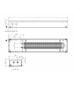 Внутрипольный конвектор Carrera S Hydro 120 Inox 23х250 см Hi-Tech