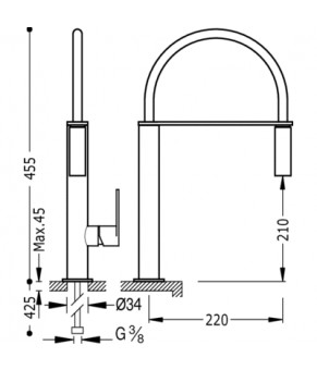 Cмеситель кухонный TRES Kitchen 130487