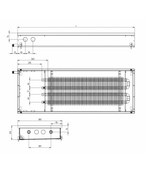 Внутрішньопідлоговий конвектор Carrera C2 Hydro 120 Inox 38х175 см