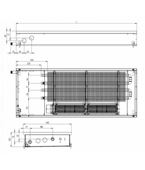 Внутрипольный конвектор Carrera SV2 Hydro 120 Inox 38х125 см Hi-Tech