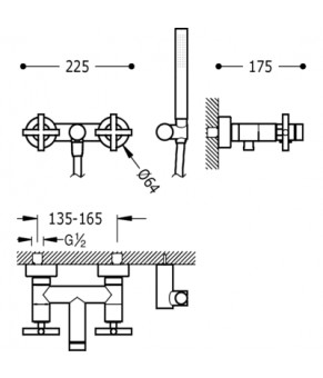 Cмеситель для ванны MAX TRES 163874
