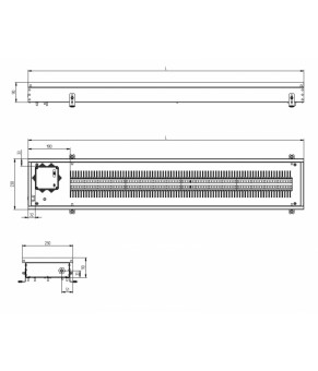 Внутрипольный электрический конвектор Carrera SE 90 Black 23х300 см WR цветная