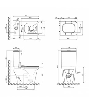 Унитаз-компакт Qtap Kalao безободковый с сиденьем Soft-close QT08221213AW