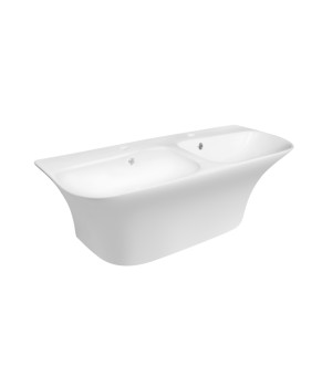 Раковина подвесная моноблок Qtap Virgo 1000х410х360 White с донным клапаном QT1811G760W