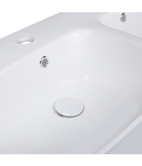 Раковина подвесная моноблок Qtap Virgo 1000х410х360 White с донным клапаном QT1811G760W