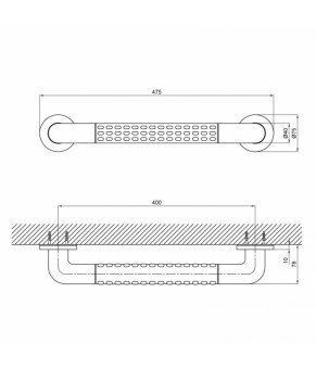 Поручень универсальный Qtap Freedom 400 White QT2291CZ6004W