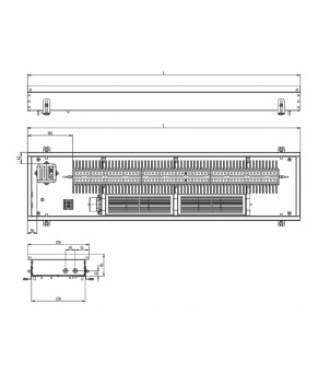 Внутрипольный электрический конвектор Carrera CEV 90 Alum 25х125 см