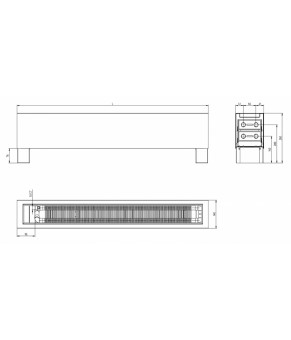 Напольный конвектор белый Carrera FR2W 15.3х250 см