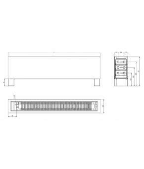 Напольный конвектор белый Carrera FR3W 15.3х150 см решетка Ral