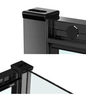 Душевая кабина Dusel EF-184BP Black Matt Paint, 100х100х190, двери раздвижные, прозрачное стекло