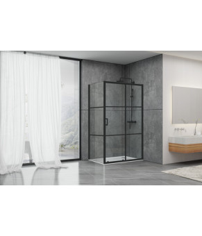 Душевая кабина Dusel EF-185BP+EF181BP Black Matt Paint 1200x800x1900 518582