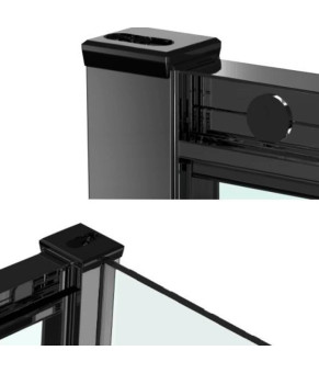 Душова кабіна Dusel EF185BP/EF181BP Black Matt Paint, 120х90х190, двері розсувні, скло прозоре
