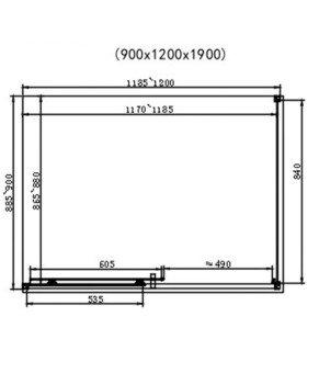 Душова кабіна Dusel EF185BP/EF181BP Black Matt Paint, 120х90х190, двері розсувні, скло прозоре