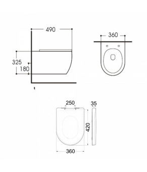 Унитаз подвесной Qtap Linnet безободковый с сиденьем Slim Soft-close QT0331106W