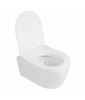 Унитаз подвесной Qtap Linnet безободковый с сиденьем Slim Soft-close QT0331106W