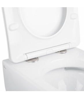 Унитаз подвесной Qtap Linnet безободковый с сиденьем Slim Soft-close QT0331106W