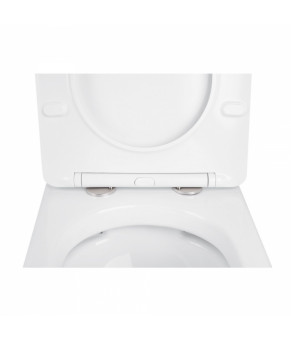 Унитаз подвесной Qtap Linnet безободковый с сиденьем Slim Soft-close QT0331106W