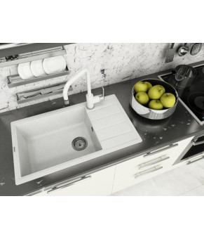 Кухонная мойка Vankor Norton NMP 04.86 White stone + сифон