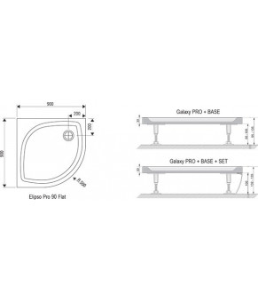 Душевой поддон Ravak Elipso Pro-80 Flat XA234411010