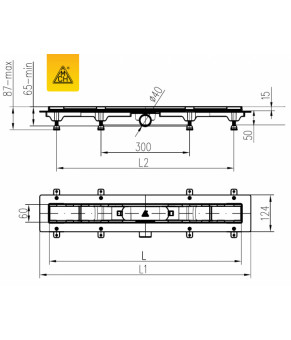 Душевой канал MCH CH 850 HC