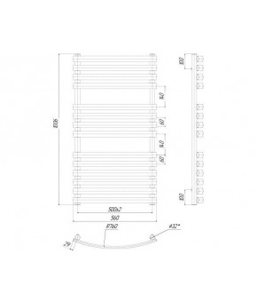Полотенцесушитель водяной Ravak Elegance 500x1000 X04000083676