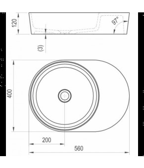 Умывальник накладной из литого мрамора Ravak MOON-2S XJN01300003