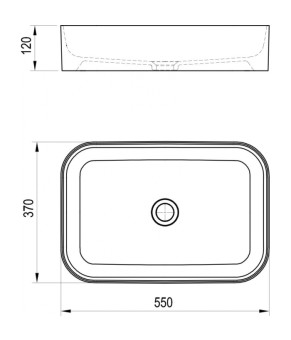 Умывальник накладной керамический Ravak Ceramic Slim-R XJX01155002