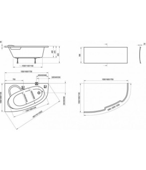 Ванна акриловая угловая Ravak Asymmetric 160x105 правая C471000000