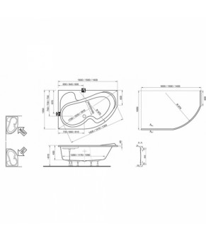 Ванна акриловая угловая Ravak ROSA 150x105 левая CK01000000