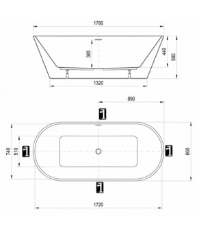 Ванна отдельностоящая Ravak SOLO 178х80 белая XC00100025
