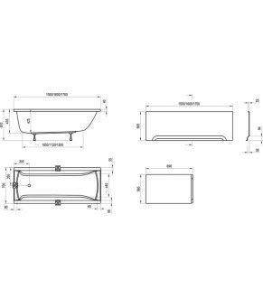 Ванна акриловая прямоугольная Ravak CLASSIC 140x70 CA81000000