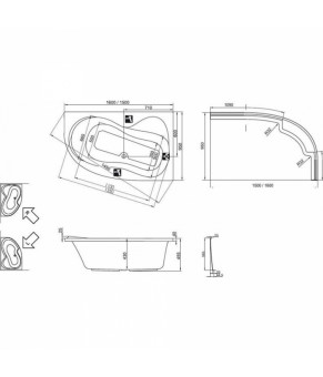 Ванна акриловая угловая Ravak ROSA 150x95 правая C561000000