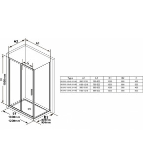 Неподвижная стенка Ravak Blix Slim BLSPS-90 черный+Transparent X9BM70300Z1