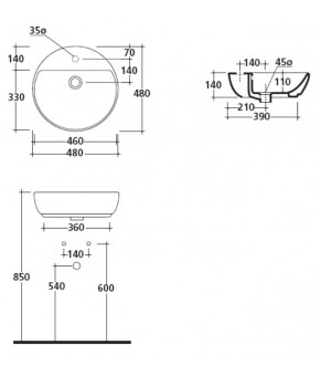 Раковина Galassia Eden 5203M