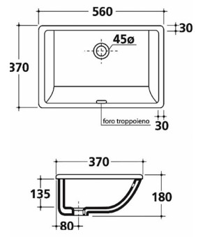 Раковина Galassia Lavabo 2035