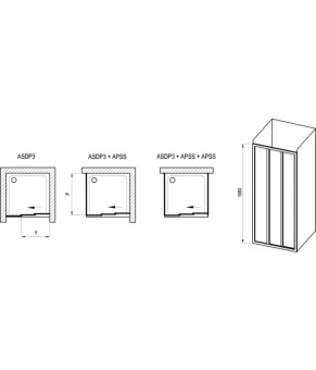 Душевая дверь раздвижная Ravak Supernova ASDP3-100 см белый профиль прозрачное стекло 00VA01R2Z1