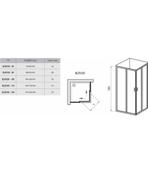 Элемент душевого уголка Ravak Blix BLRV2K-110 сатин профиль, матовое стекло 1XVD0U00ZG