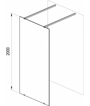 Стекло душевой стенки Ravak Walk In Free-120 v.200 bright alu+Transparent GW9FG0C00Z1