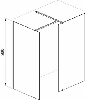Стекло душевой стенки Ravak ST Walk-In Wall 600 x 2000 черный + транспарент GW9W00300Z1