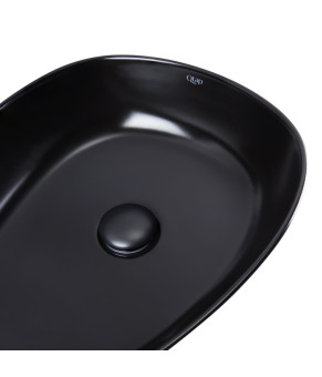 Раковина Qtap Leo 400x350x160 Matt black с донным клапаном QT1111A053MB