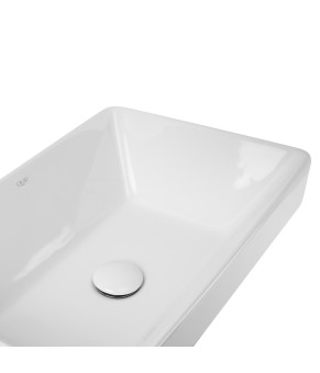 Раковина Qtap Crow 500x350x180 White с донным клапаном QT0511L582W
