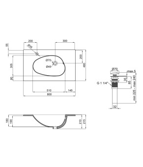 Раковина Qtap Virgo 800х480х167 White с донным клапаном QT1811FL8128BLW
