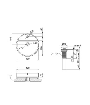 Раковина-чаша Qtap Swan 420х420х145 White с донным клапаном QT1611A051TW