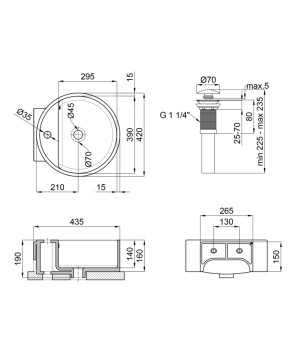 Раковина-чаша Qtap Swan 425х435х195 White с донным клапаном QT1611A005W