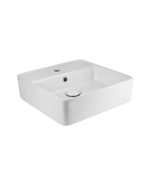 Раковина-чаша Qtap Crow 420х420х145 White с донным клапаном QT0511A054TW